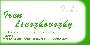 iren lieszkovszky business card
